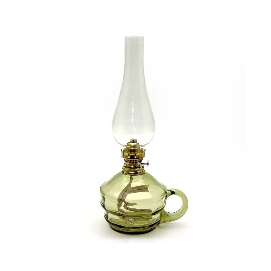 Petrolejová lampa KLÁRA 34 cm lesná zelená