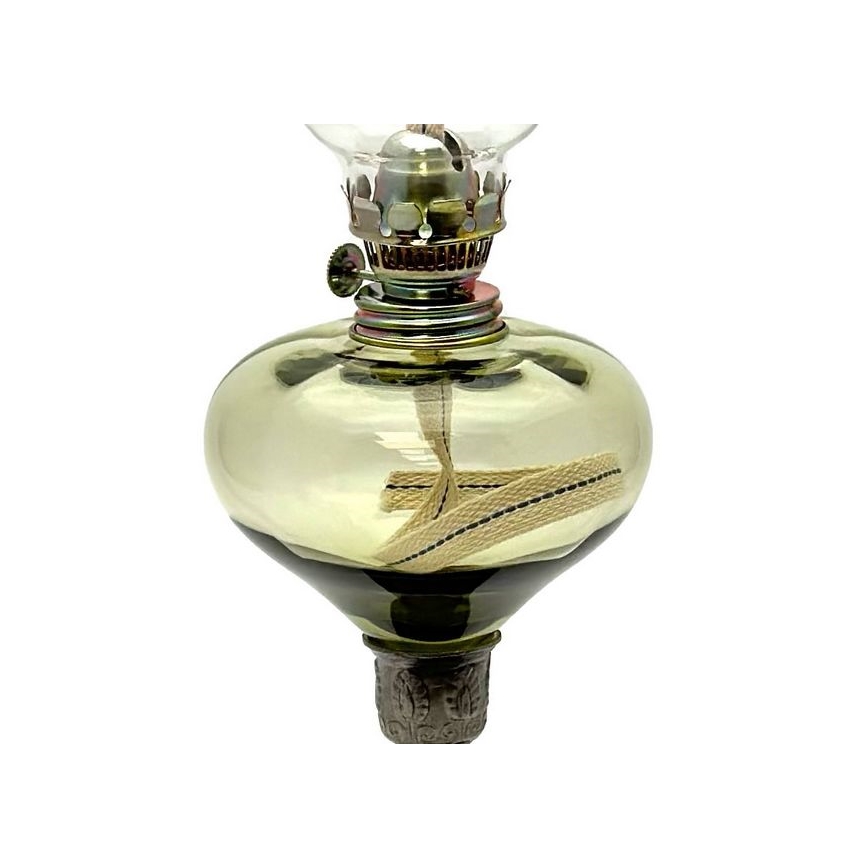 Petrolejová lampa KRASOMÍRA 42 cm lesná zelená