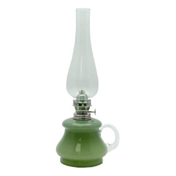Petrolejová lampa TEREZA 34 cm lesná zelená