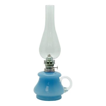 Petrolejová lampa TEREZA 34 cm svetlomodrá