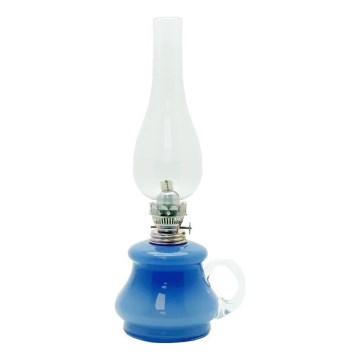 Petrolejová lampa TEREZA 34 cm tmavomodrá