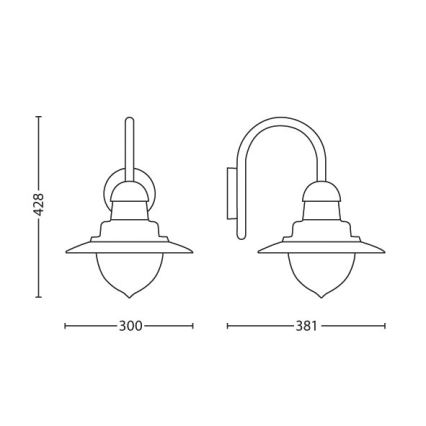 Philips 01652/30/PN - Vonkajšie nástenné svietidlo MYGARDEN RAINDROP 1xE27/60W/230V IP44