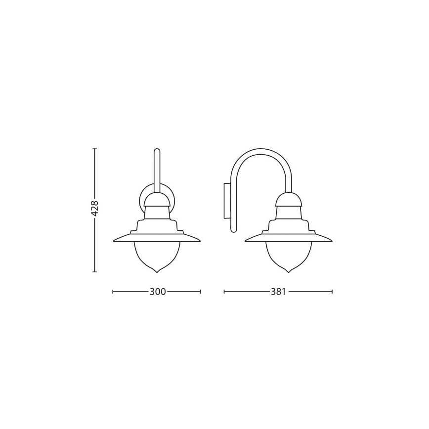 Philips 01652/30/PN - Vonkajšie nástenné svietidlo MYGARDEN RAINDROP 1xE27/60W/230V IP44