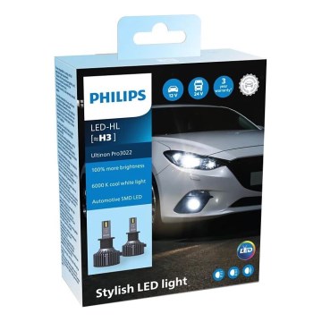 Philips 11336U3022X2 - SADA 2x LED Autožiarovka Ultinon Pro3022 H3 PK22s/20W/12/24V 6000K