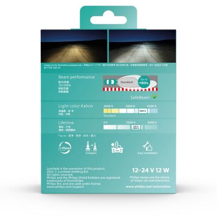 Philips 11342U51X2 - SADA 2x LED Autožiarovka Ultinon Pro5100 H4 P43t-38/12W/12/24V 5800K