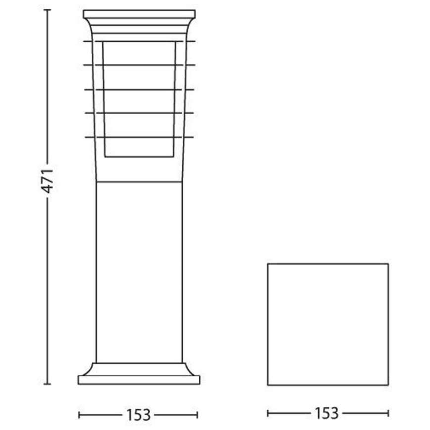 Philips 15282/54/PN - LED Vonkajšia lampa MYGARDEN PATIO 1xE27/60W/230V IP44