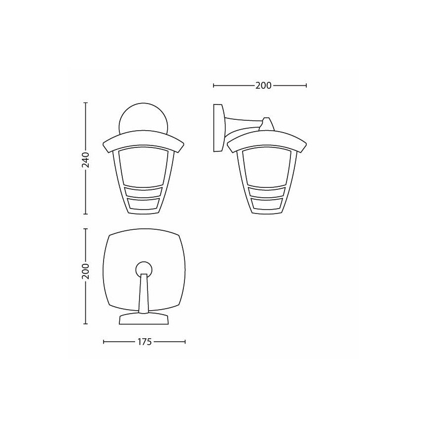 Philips - Vonkajšie nástenné svietidlo 1xE27/60W/230V