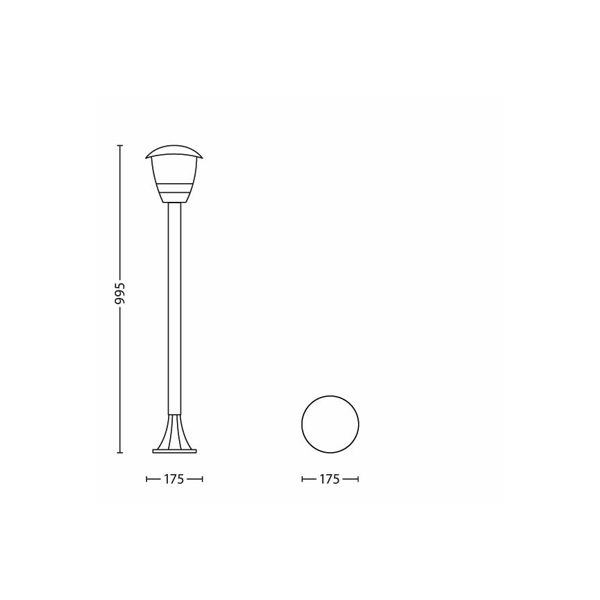 Philips 15383/30/16 - Vonkajšia lampa MYGARDEN CREEK 1xE27/60W/230V čierna