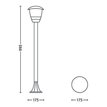 Philips - Vonkajšia lampa 1xE27/60W/230V