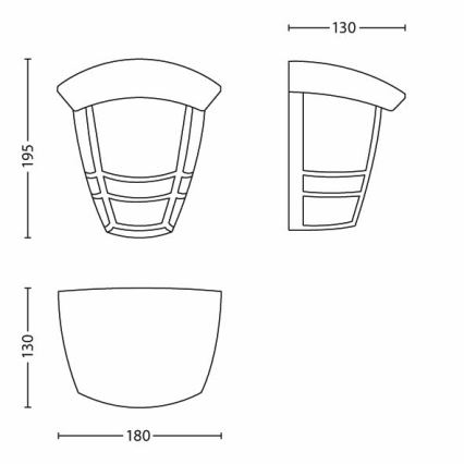 Philips - Vonkajšie nástenné svietidlo 1xE27/60W/230V