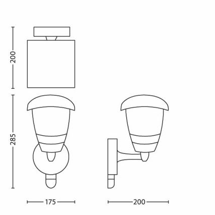 Philips - Vonkajšie nástenné svietidlo so senzorom 1xE27/60W IP44