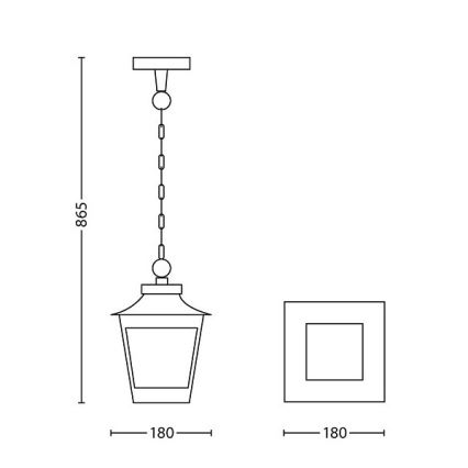 Philips 15406/86/PN - Vonkajší luster HEDGE 1xE27/60W/230V IP44