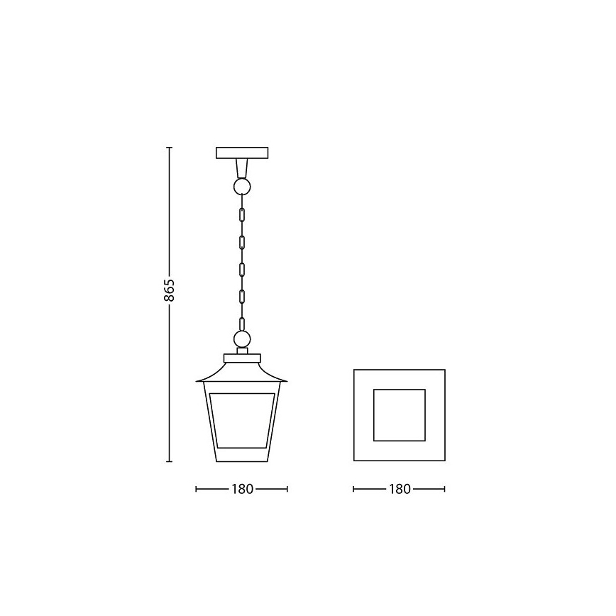 Philips 15406/86/PN - Vonkajší luster HEDGE 1xE27/60W/230V IP44