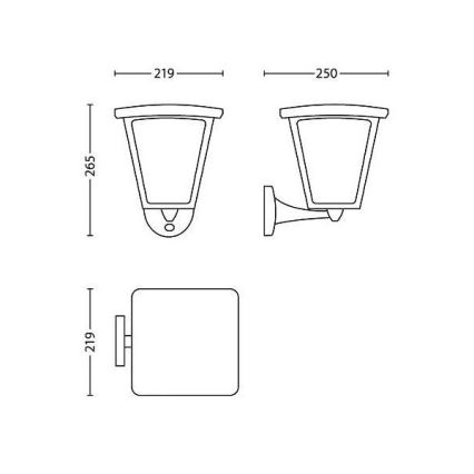 Philips 15488/30/16 - LED vonkajšie osvetlenie s čidlom COTTAGE 1xLED/4,5W/230V