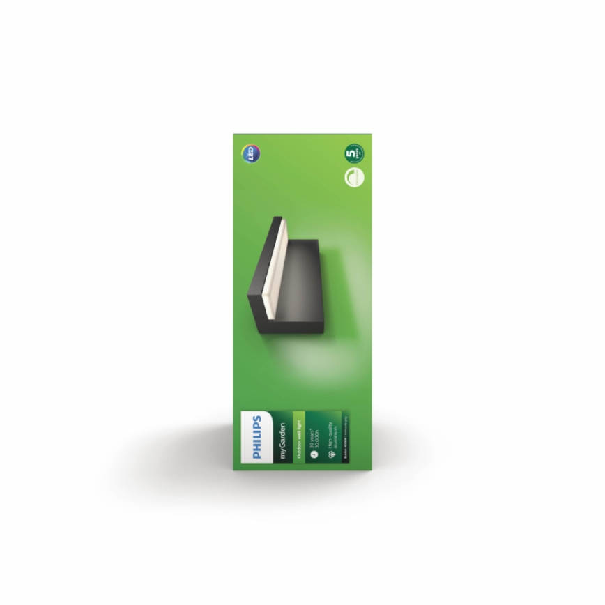 Philips 16483/93/P3 - LED Vonkajšie nástenné svietidlo MYGARDEN BUSTAN 2xLED/4,5W
