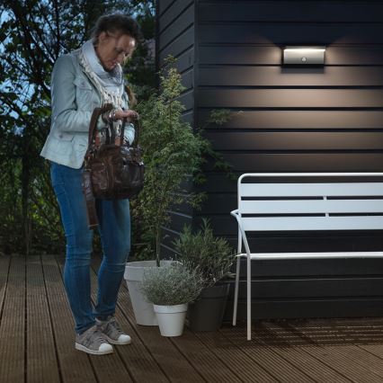 Philips - LED Vonkajšie nástenné svietidlo so senzorom 2xLED/4,5W/230V IP44