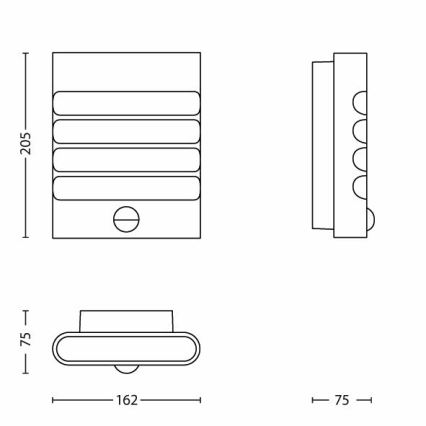 Philips - LED Vonkajšie nástenné svietidlo so senzorom 1xLED/3W/230V IP44