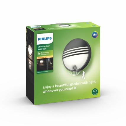 Philips - Vonkajšie nástenné LED svietidlo so snímačom LED/6W/230V IP44