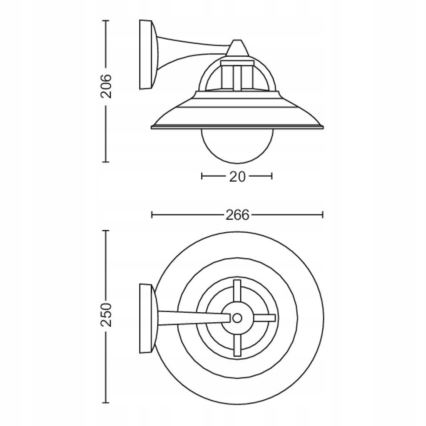 Philips 17381/30/PN - Vonkajšie nástenné svietidlo COMORANT 1xE27/42W/230V IP44