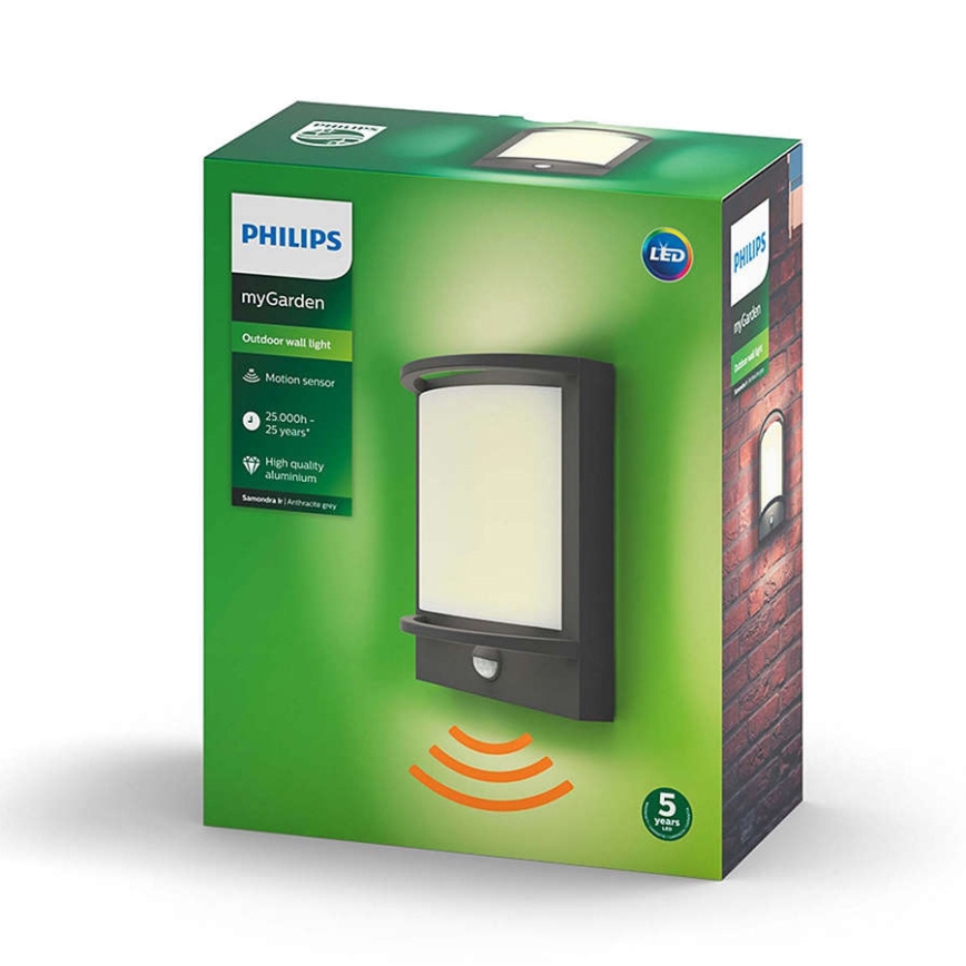 Philips 17392/93/P0 - LED Vonkajšie nástenné svietidlo MYGARDEN SAMONDRA LED/12W