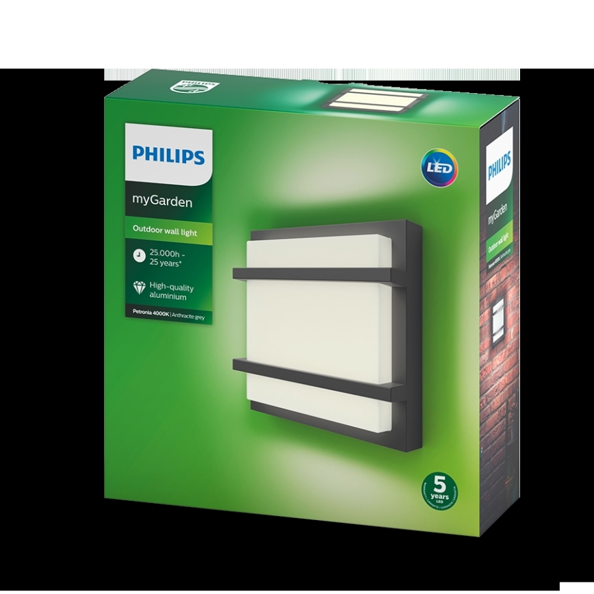 Philips 17394/93/P3 - LED Vonkajšie nástenné svietidlo MYGARDEN PETRONIA LED/12W