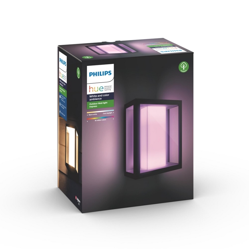 Philips 17430/30/P7 - LED RGB Vonkajšie nástenné svietidlo HUE IMPRESS LED/8W/230V IP44
