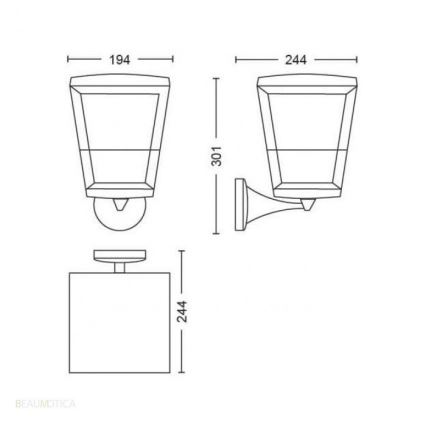 Philips 17439/30/P7 - LED RGB Vonkajšie nástenné svietidlo HUE ECONIC LED/15W/230V IP44