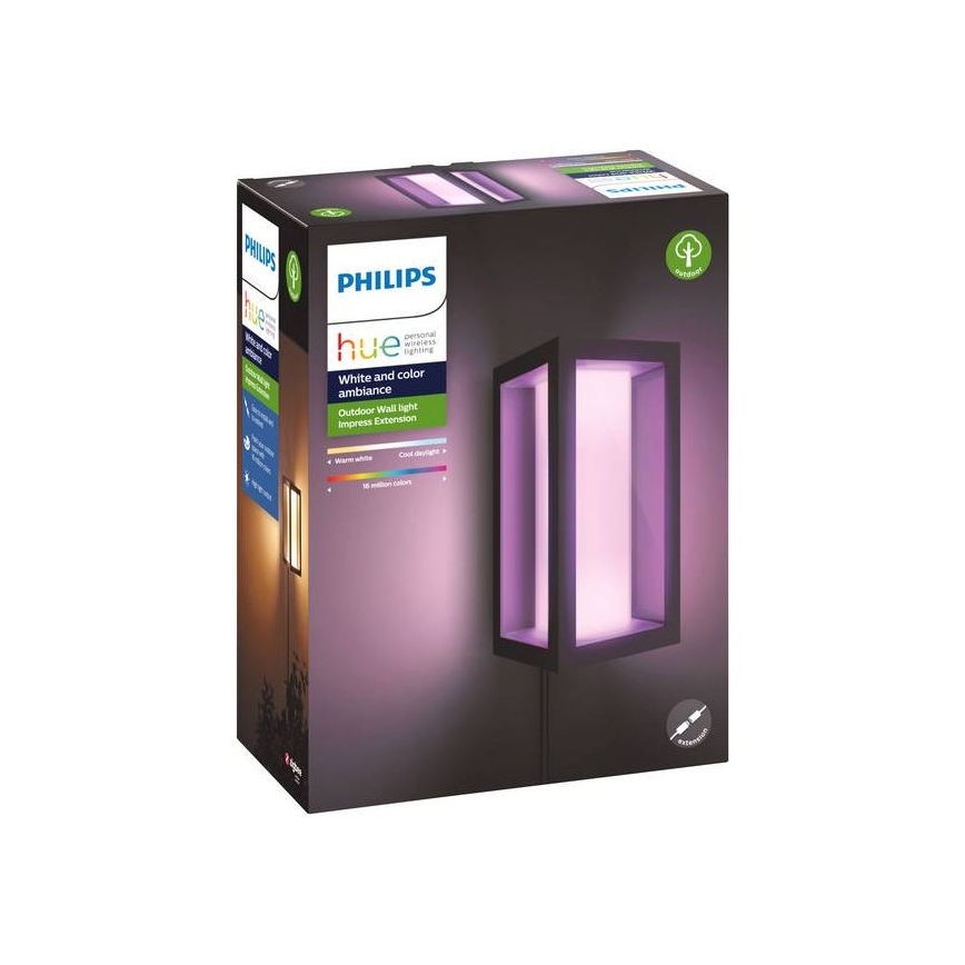 Philips - LED RGBW Stmievateľné vonkajšie nástenné svietidlo Hue IMPRESS 2xLED/8W/24V 2000-6500K IP44