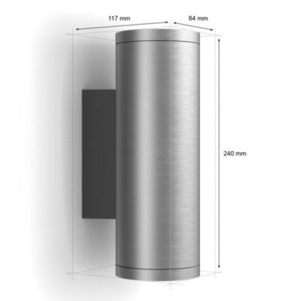 Philips - LED RGBW Stmievateľné vonkajšie nástenné svietidlo Hue APPEAR 2xLED/8W/230V IP44