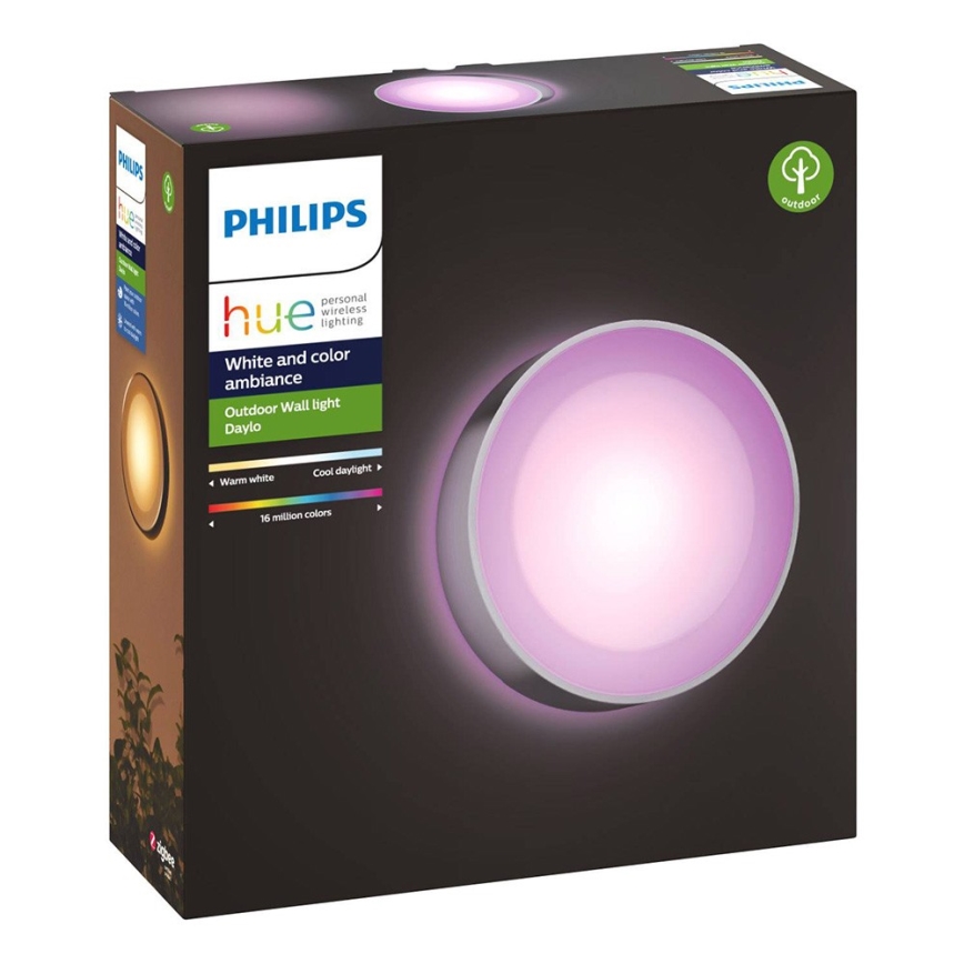 LED RGBW Stmievateľné vonkajšie nástenné svietidlo Hue DAYLO LED/15W/230V 2000-6500K IP44