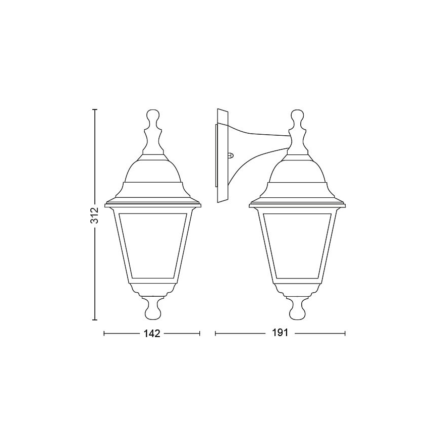Philips - Vonkajšie nástenné svietidlo 1xE27/60W/230V IP44