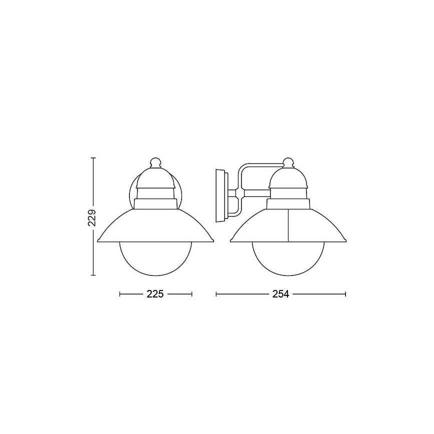 Philips - Vonkajšie nástenné svietidlo 1xE27/60W/230V IP44