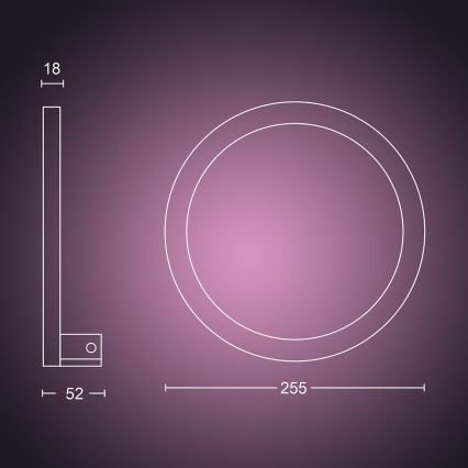 Philips 40901/31/P9 - LED Nástenné svietidlo HUE SANA LED/20W/230V