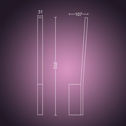 Philips 40902/31/P9 - LED Nástenné svietidlo HUE LIANE 1xLED/12W/230V