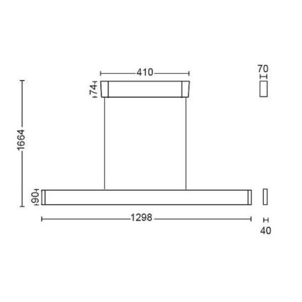 Philips 40903/31/P9 - LED Luster na lanku HUE ENSIS 2xLED/39W/230V