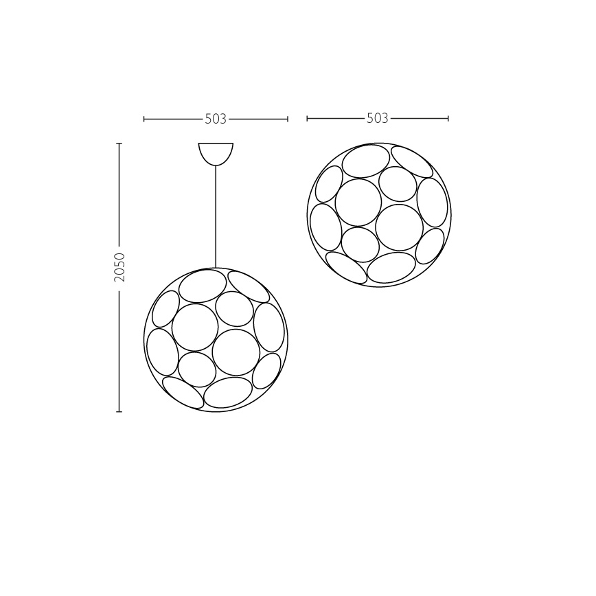 Philips 40913/31/PN - Stropné závesné svietidlo MYLIVING RING E27/60W/230V