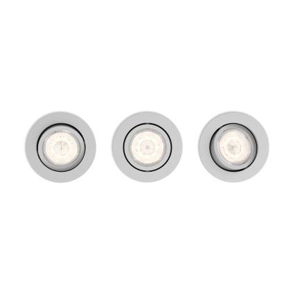 Philips 50113/87/P0 - SADA 3x LED Stmievateľné podhľadové svietidlo CASEMENT LED/4,5W/230V