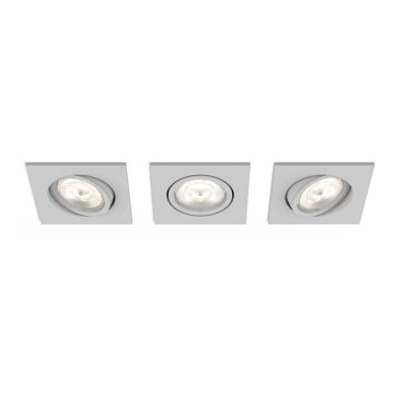 Philips 50123/87/P0 - SADA 3x LED Stmievateľné podhľadové svietidlo CASEMENT LED/4,5W/230V
