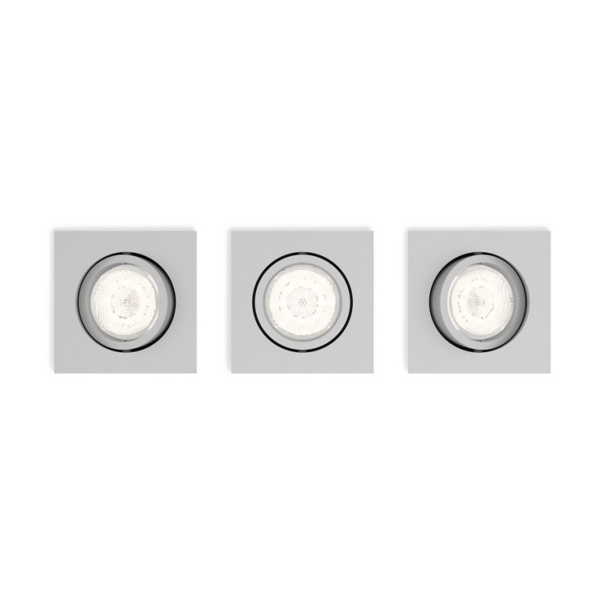 Philips 50123/87/P0 - SADA 3x LED Stmievateľné podhľadové svietidlo CASEMENT LED/4,5W/230V