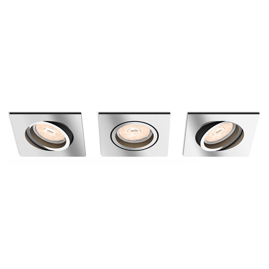 Philips 50403/11/PN - SADA 3x Podhľadové svietidlo MYLIVING DONEGAL 3xGU10/5,5W/230V chrom