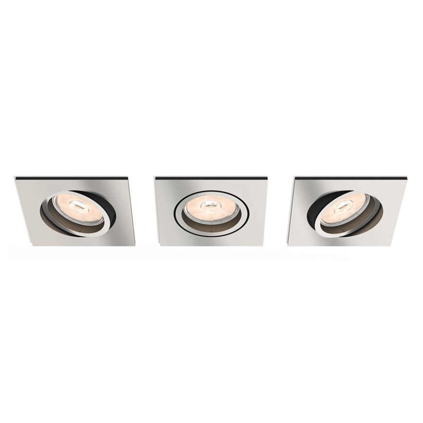 Philips 50403/17/PN - SADA 3x Podhľadové svietidlo DONEGAL 3xGU10/5,5W/230V