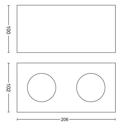 Philips 50492/31/P0 - LED Stmievateľné bodové svietidlo MYLIVING BOX 2xLED/4,5W/230V