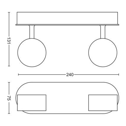 Philips - LED Stmievateľné bodové svietidlo 2xLED/4,5W/230V