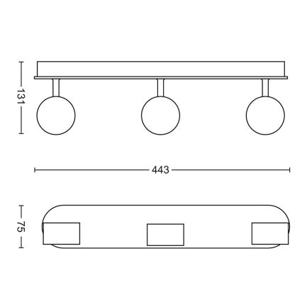 Philips - LED Stmievateľné bodové svietidlo 3xLED/4,5W/230V