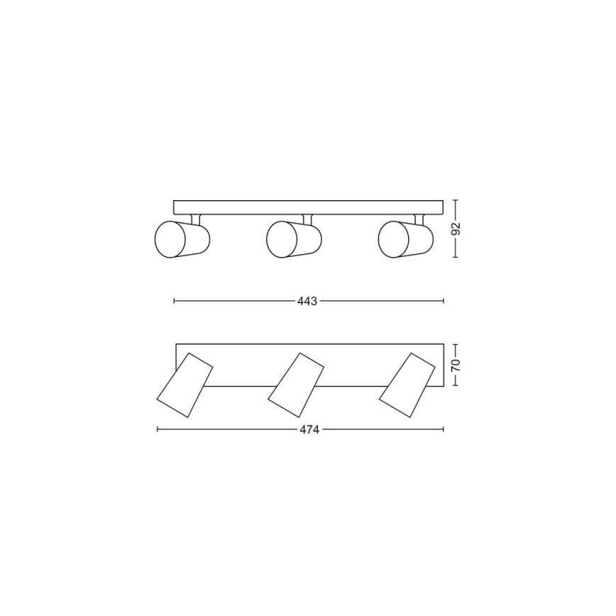 Philips - LED Bodové svietidlo 3xGU10/5,5W/230V