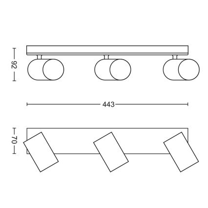 Philips - Bodové svietidlo 3xGU10/5,5W/230V