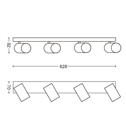 Philips - Bodové svietidlo 4xGU10/5,5W/230V