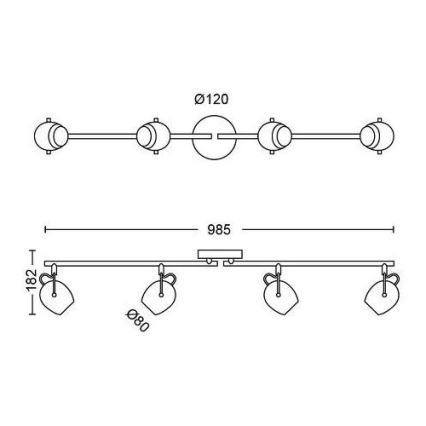 Philips 50614/30/P0 - LED Bodové svietidlo RIVANO 4xLED/4,3W/230V