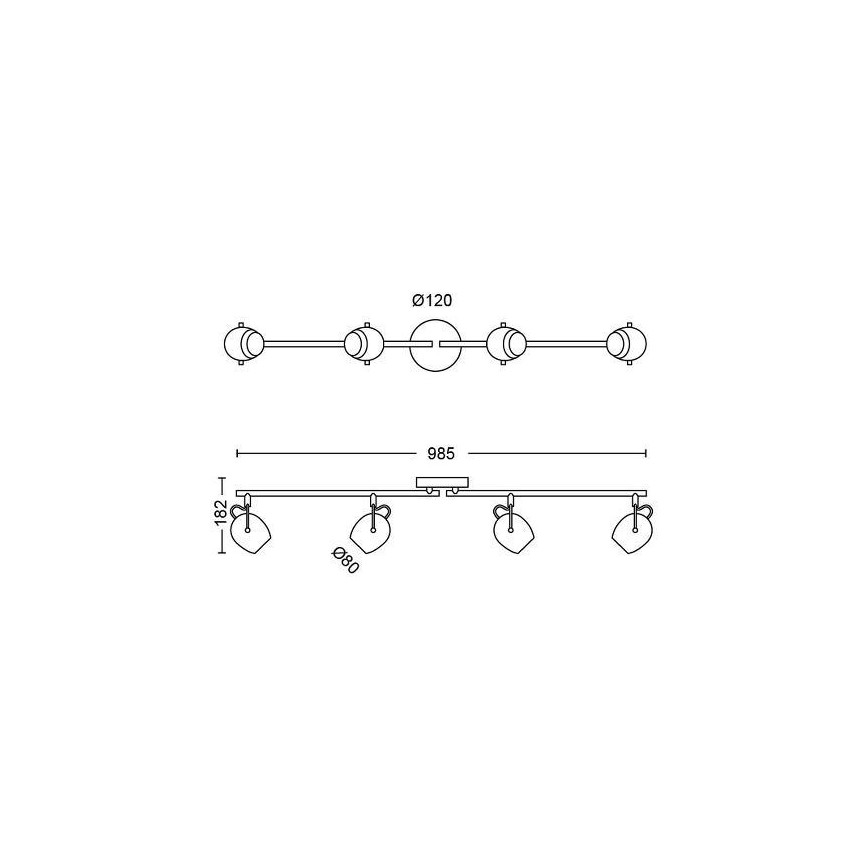 Philips 50614/30/P0 - LED Bodové svietidlo RIVANO 4xLED/4,3W/230V