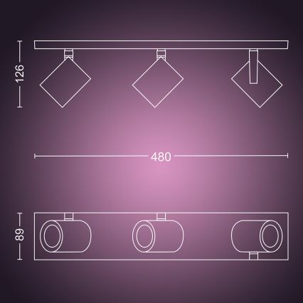 Philips 50623/48/P7 - LED Bodové svietidlo HUE ARGENA 3xGU10/5,7W/230V